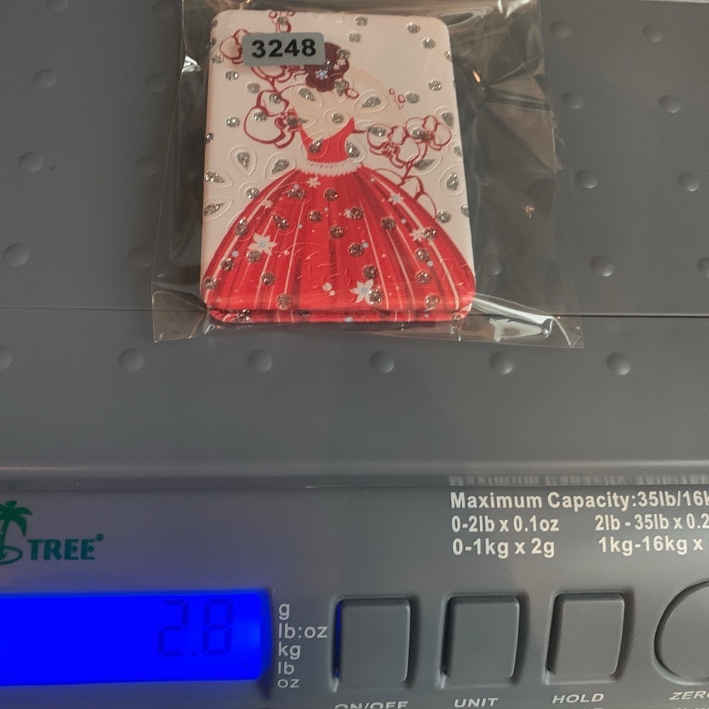 3248 Red Dress Fashion Silhouette Pocket Mirror - Picture 7 of 7